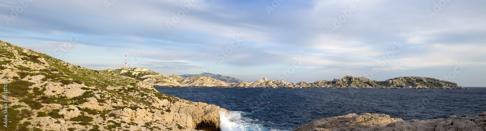 Panorama of Ile du Frioul in Marseille city - South of France