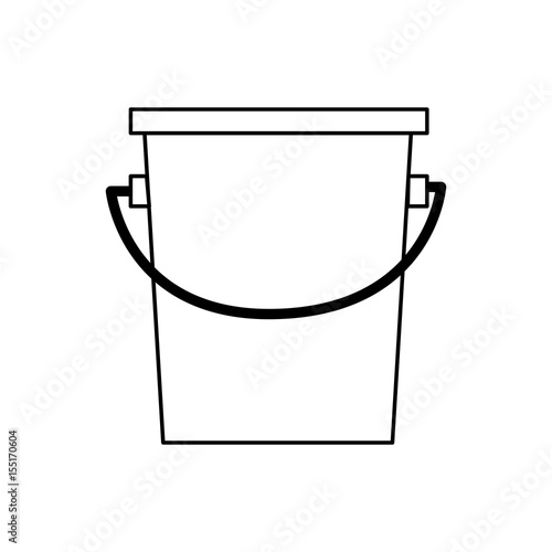 bucket fishing equipment object outline vector illustration photo