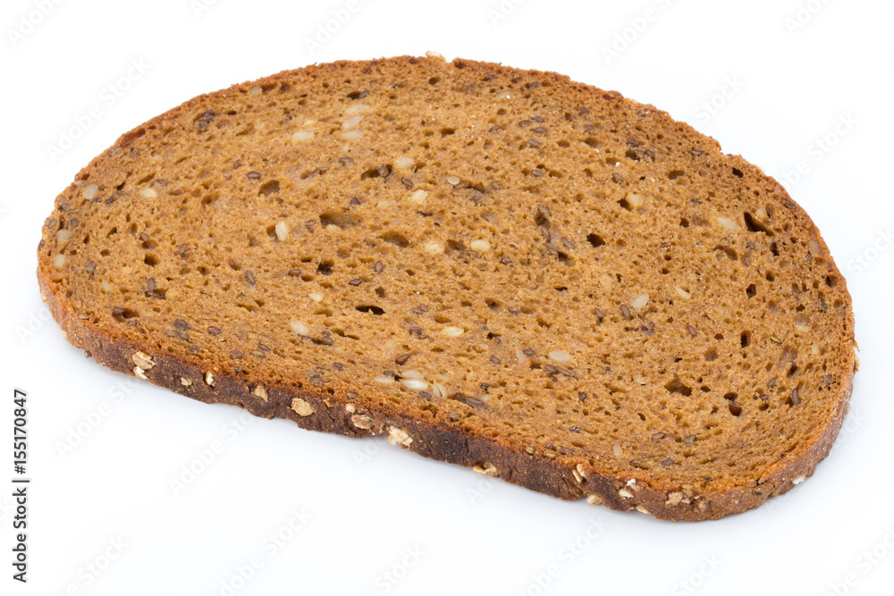 Slices of rye bread isolated on white background. Slices of rye bread isolated on white background.