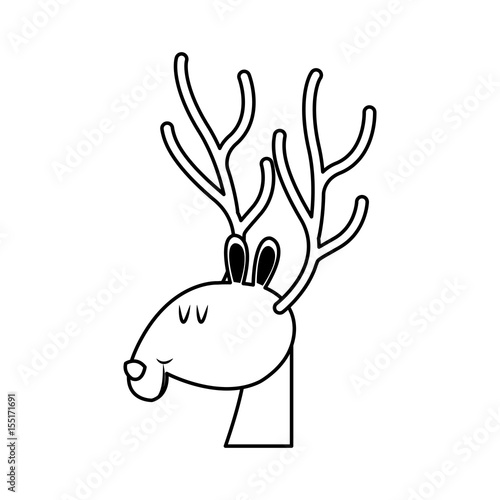 christmas reindeer horns celebration festive vector illustration