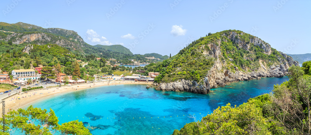 Panorma od Palaiokastritsa, town in Corfu, Greece Panorma od Palaiokastritsa, town in Corfu, Greece