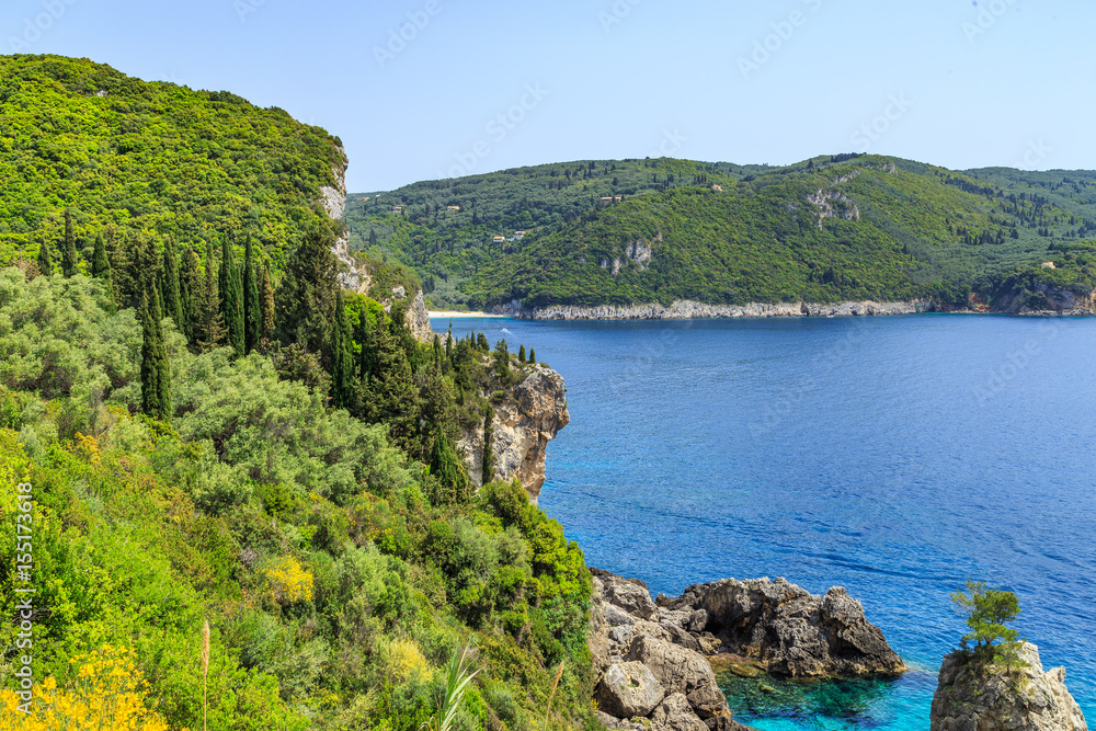 Panorma od Palaiokastritsa, town in Corfu, Greece Panorma od Palaiokastritsa, town in Corfu, Greece