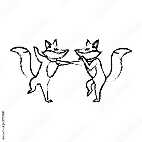 christmas fox celebration cartoon festive vector illustration