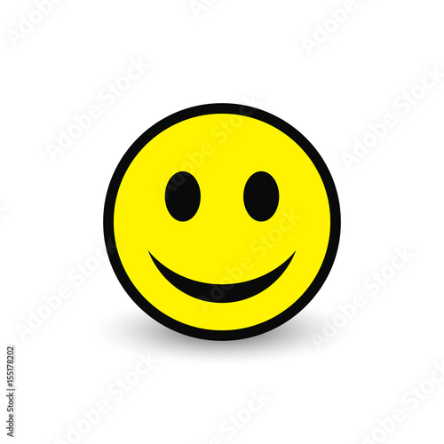 Smiley yellow icon. Vector emoticon happy face.