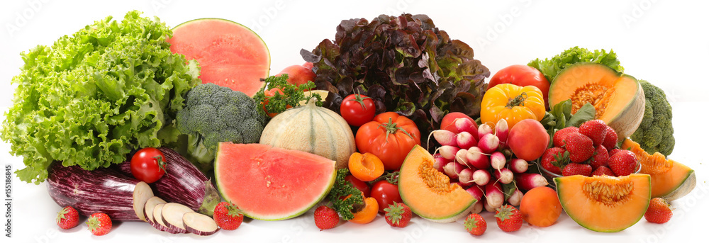 Fototapeta surowe owoce i warzywa