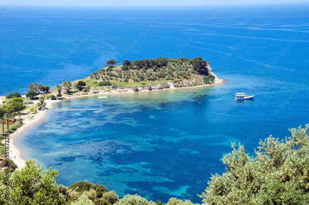 Kusadasi, bird island on the turkish coast of the mediterranean sea 