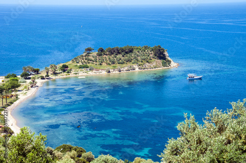 Kusadasi, bird island on the turkish coast of the mediterranean sea  photo