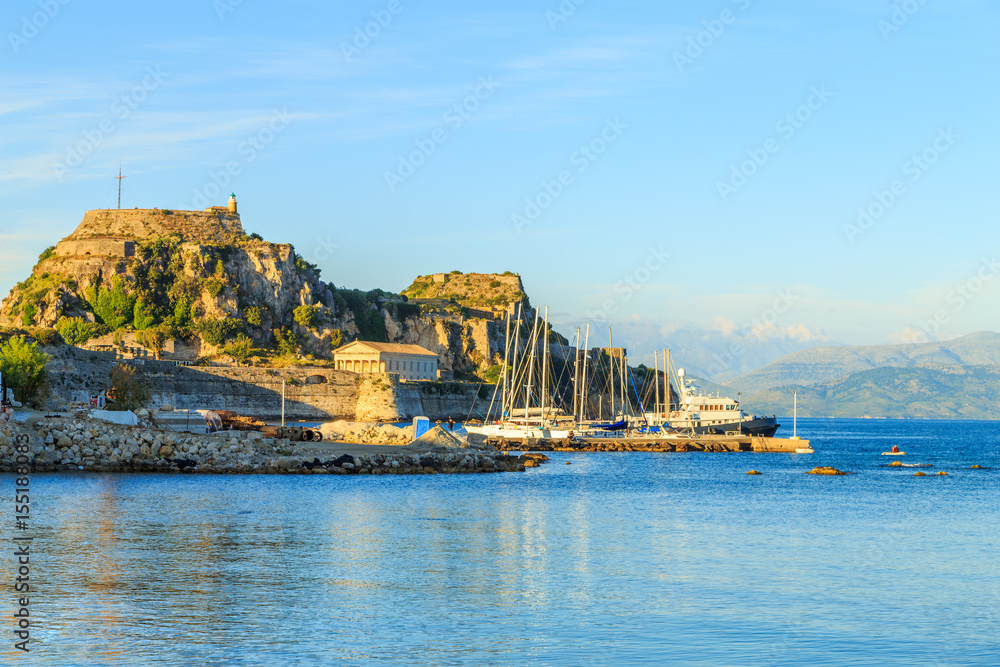 Naklejka premium View of a tower in Kerkyra , Corfu Town, Greece