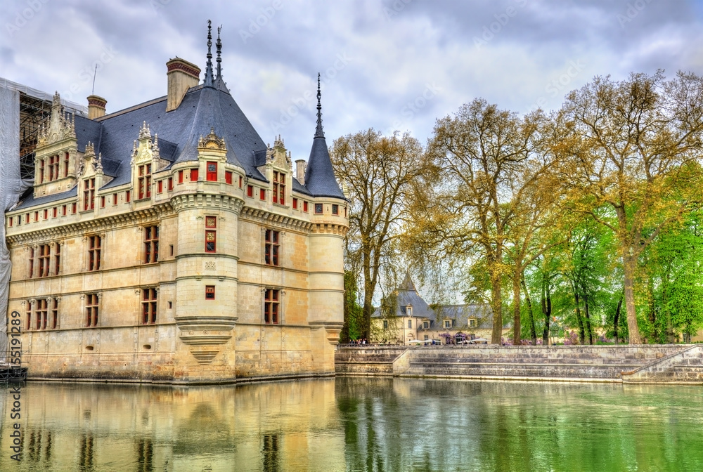 Azay-le-Rideau castle in Loire Valley, France.