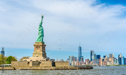 The statue of Liberty and Manhattan, New York City