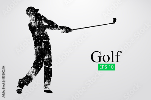 Silhouette of a golf player. Vector illustration