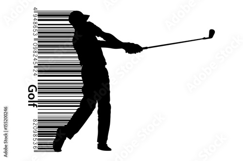 Silhouette of a golf player. Vector illustration