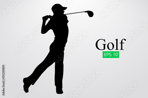 Silhouette of a golf player. Vector illustration