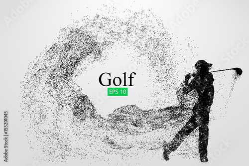 Silhouette of a golf player. Vector illustration