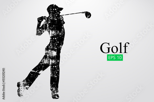 Silhouette of a golf player. Vector illustration