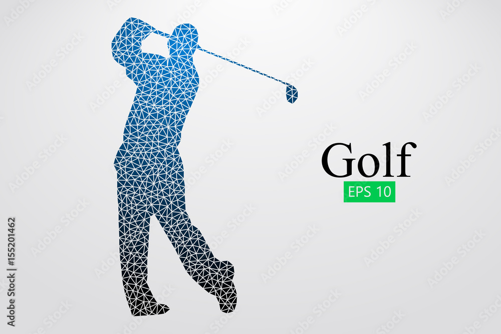 Fototapeta premium Silhouette of a golf player. Vector illustration