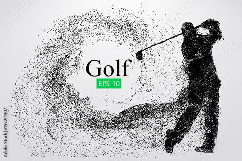 Silhouette of a golf player. Vector illustration