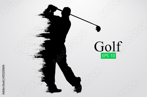 Silhouette of a golf player. Vector illustration