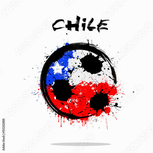 Flag of Chile as an abstract soccer ball