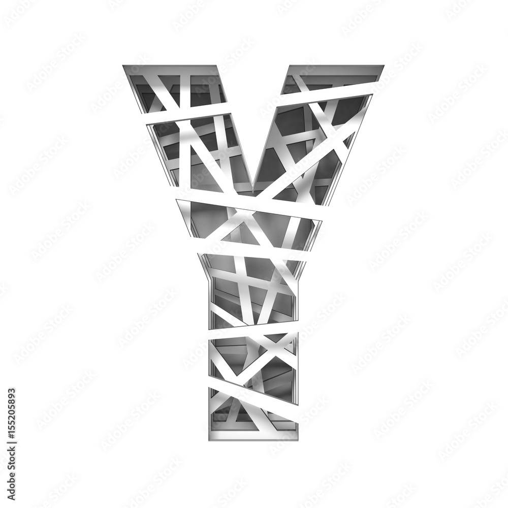 Paper cut out font letter Y 3D Paper cut out font letter Y 3D