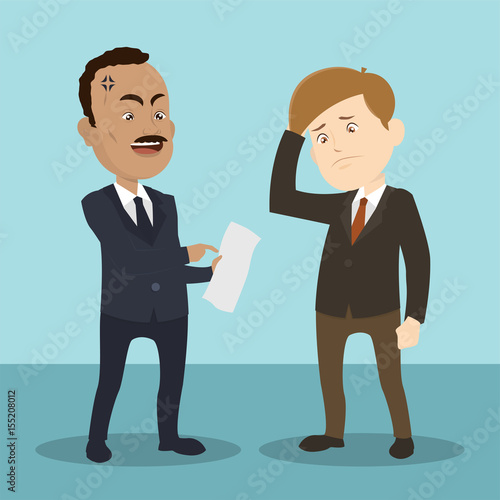 businessman interrogated by boss