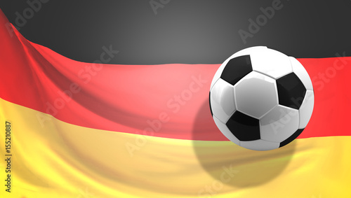 flag of Germany background 3d rendering football ball