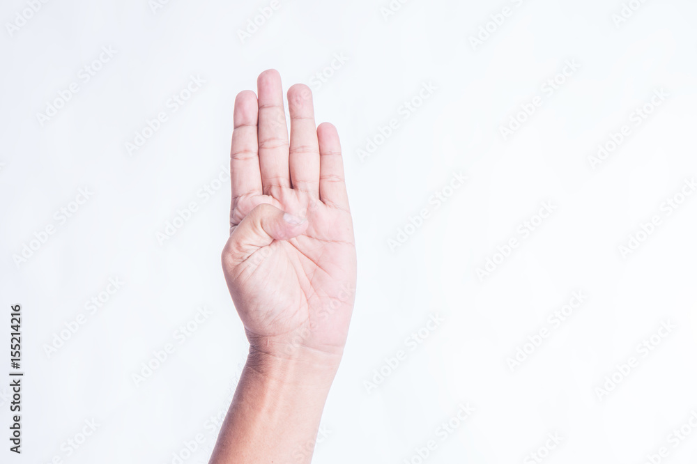 man hand on white background man hand on white background