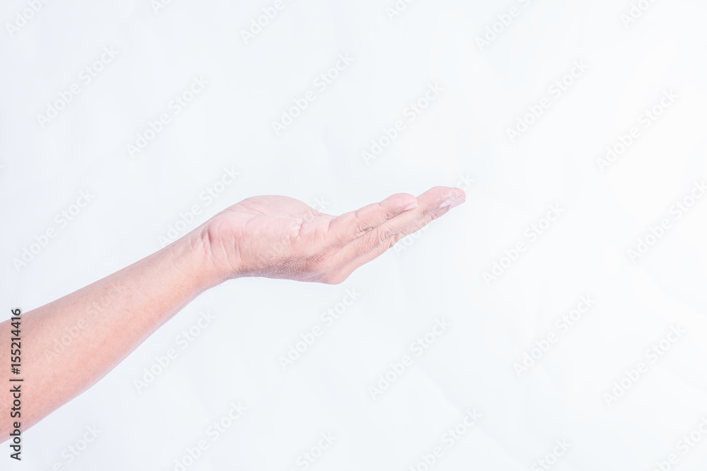 man hand on white background man hand on white background