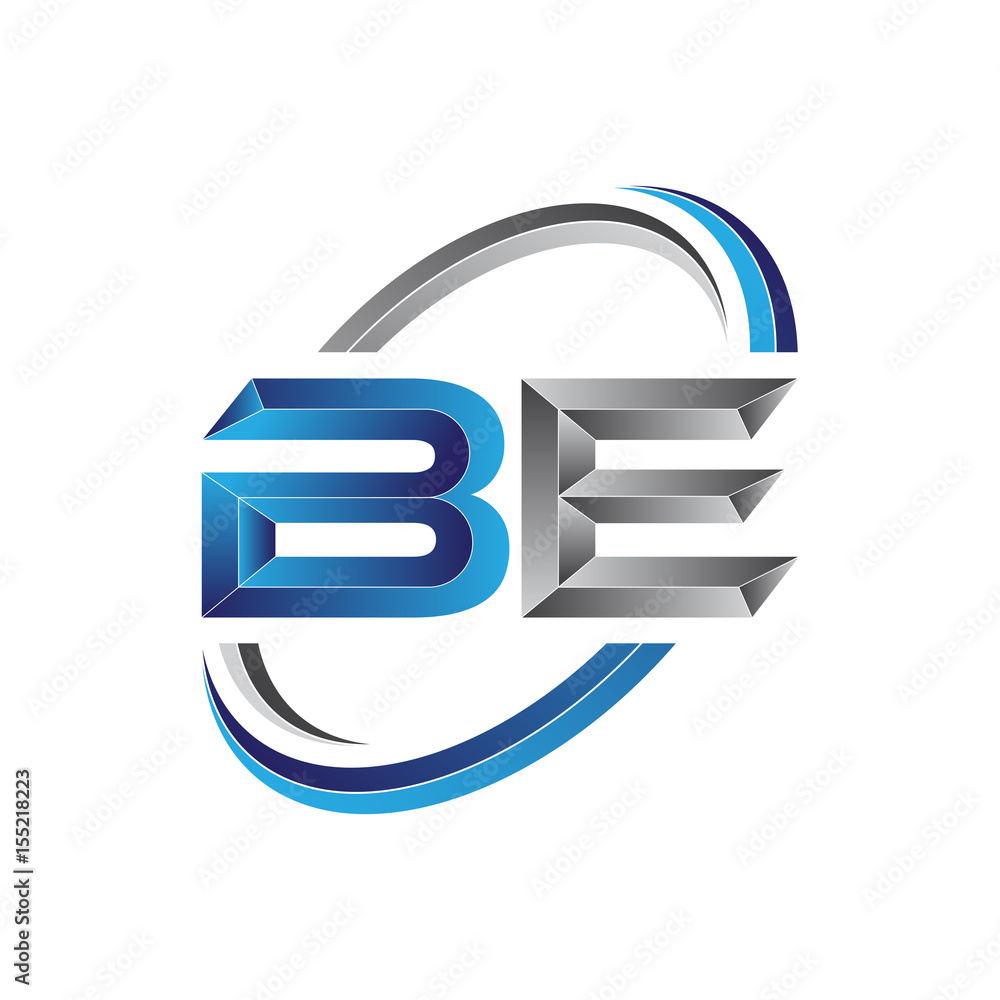 Simple initial letter logo modern swoosh BE Simple initial letter logo modern swoosh BE