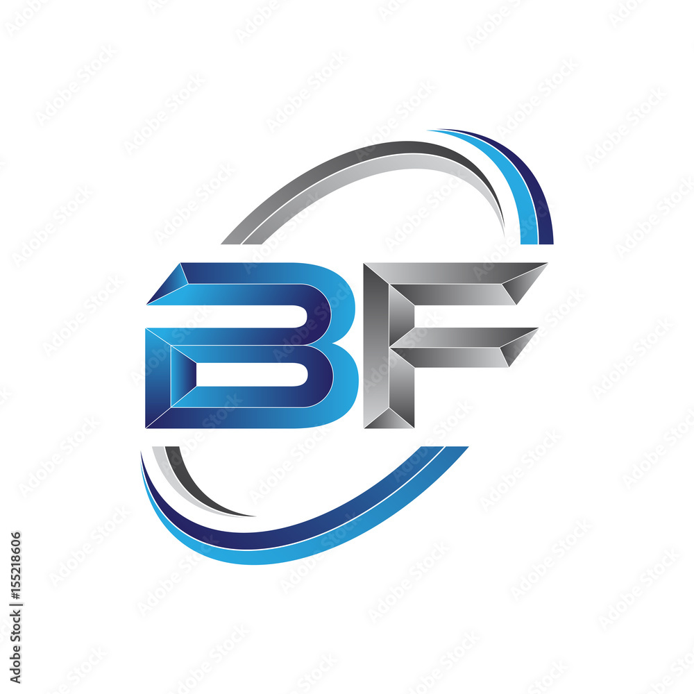 Simple initial letter logo modern swoosh BF Simple initial letter logo modern swoosh BF