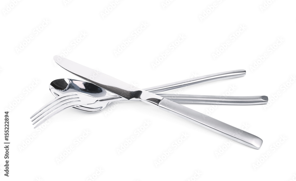 Knife, fork and spoon composition isolated Knife, fork and spoon composition isolated