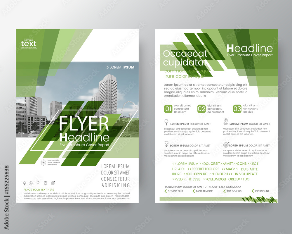 Abstract green diagonal line brochure annual report cover flyer poster ...