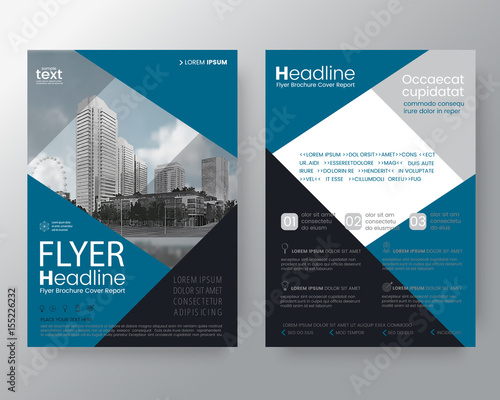 vector illustration blue diagonal line of business presentation poster brochure flyer design Layout in A4 size 