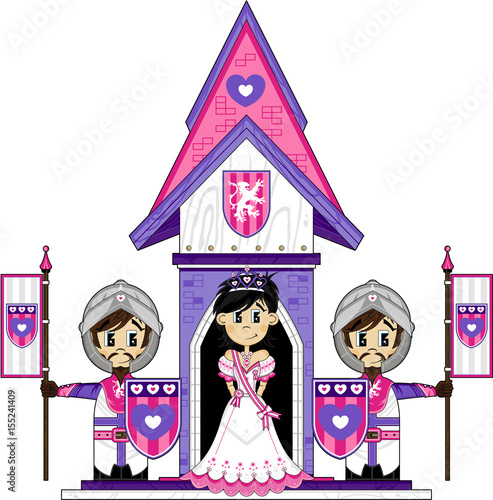 Cartoon Fairytale Princess and Knights