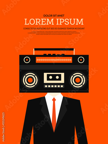 Music retro vintage poster background