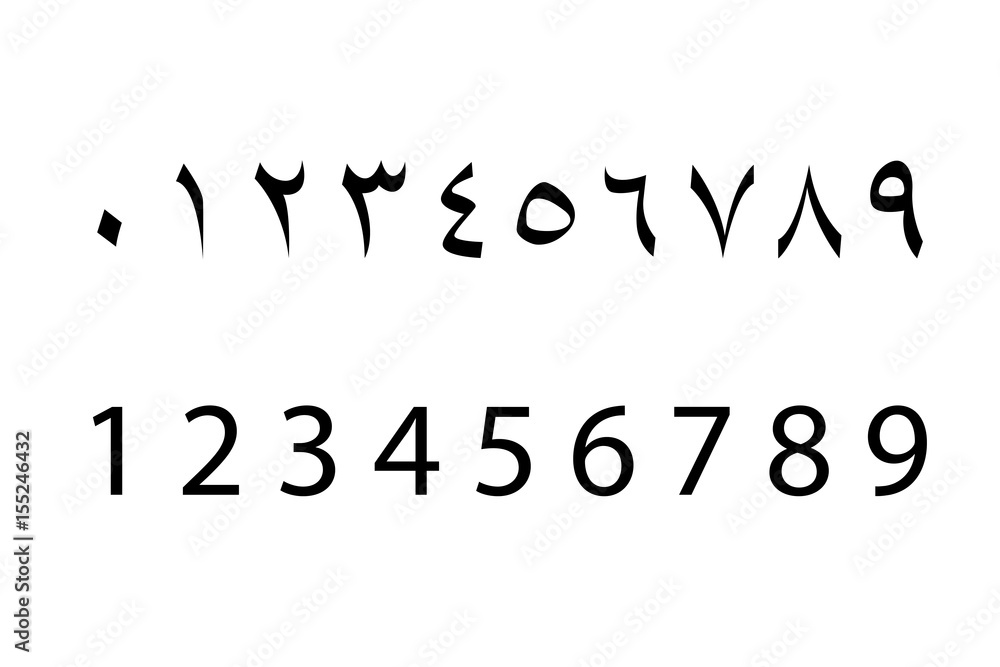 Set of arabic numbers , vector Stock Vector Adobe Stock