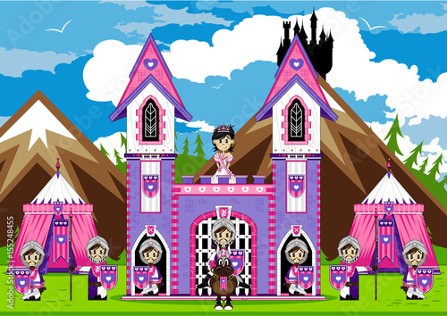 Cartoon Fairytale Princess and Knights
