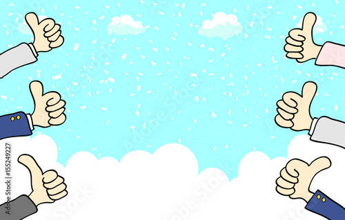 サムズアップ　紙吹雪　イラスト