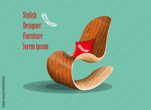 vector illustration with an original rocking chair 