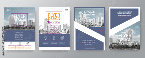 collection of poster flyer brochure cover layout design template  vector graphic elements and space for photo background in A4 size