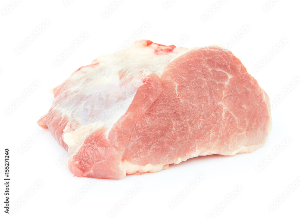 Raw pork meat for cooking on white background Raw pork meat for cooking on white background