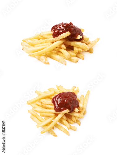 Pile of a french fries isolated
