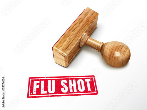 flu shot text and stamp