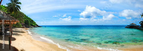 Panoramic of tropical Malaysian beach © Jason Busa