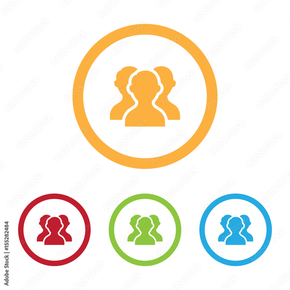 Colorful Group of People Icons With Rings Colorful Group of People Icons With Rings