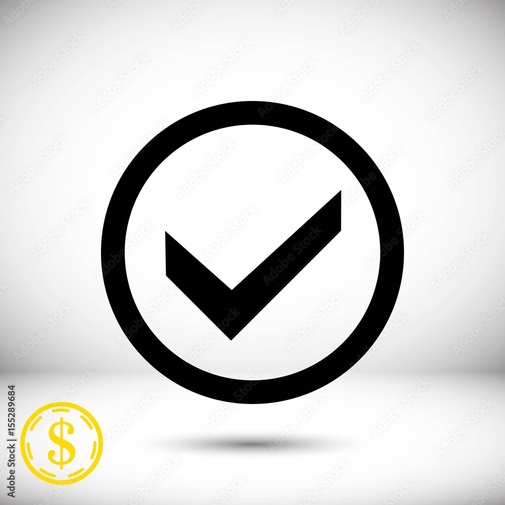 check icon stock vector illustration flat design check icon stock vector illustration flat design