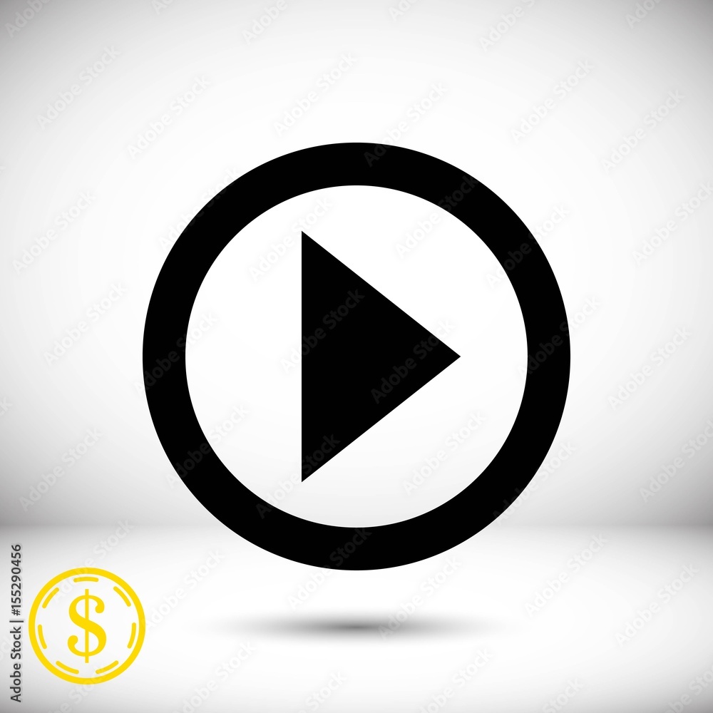 play icon stock vector illustration flat design play icon stock vector illustration flat design