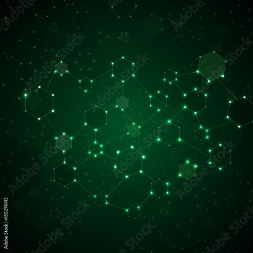 Abstract Molecule DNA glowing background