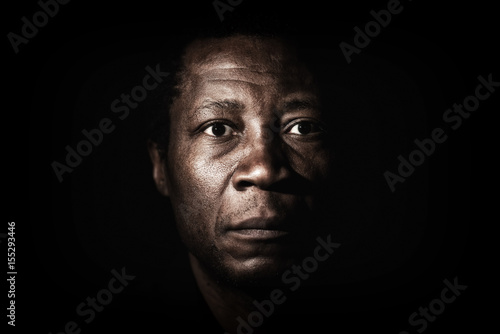 Handsome african black man studio portrait.