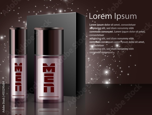 Realistic bottles spray with package box